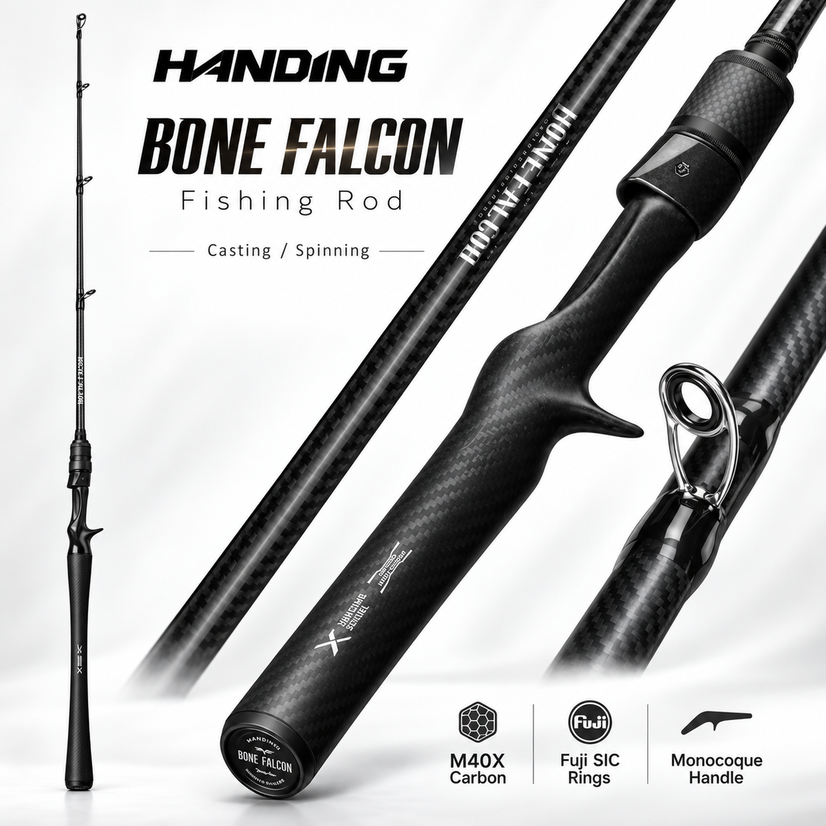 HANDING Bone Falcon – Caña Spinning/Casting M40X Fuji
