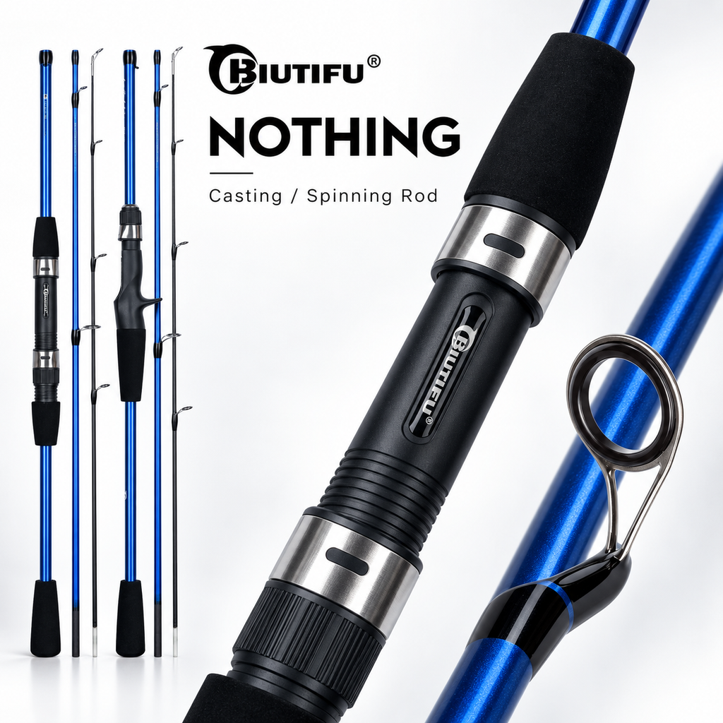 BIUTIFU Mini – Caña Travel Spinning/Baitcasting 1,8–2,1 m