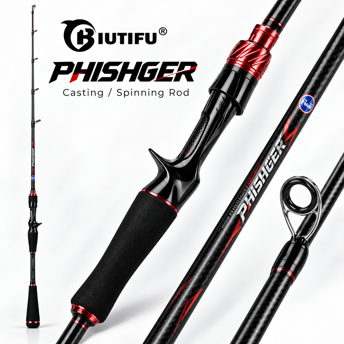 BIUTIFU PHISHGER Traveller – Caña Travel Spinning/Casting 1,8–3 m