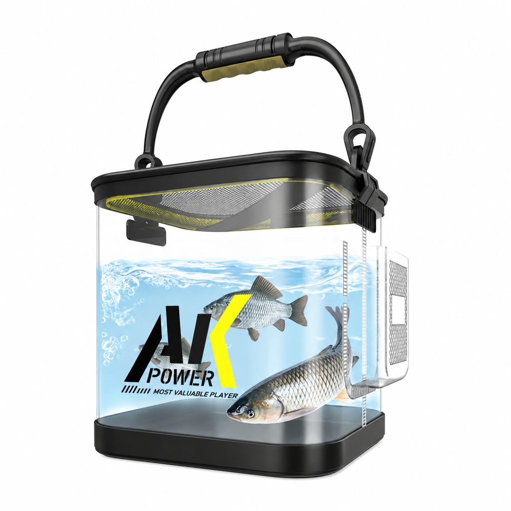 Cubo de Pesca Plegable Transparente para Cebo Vivo