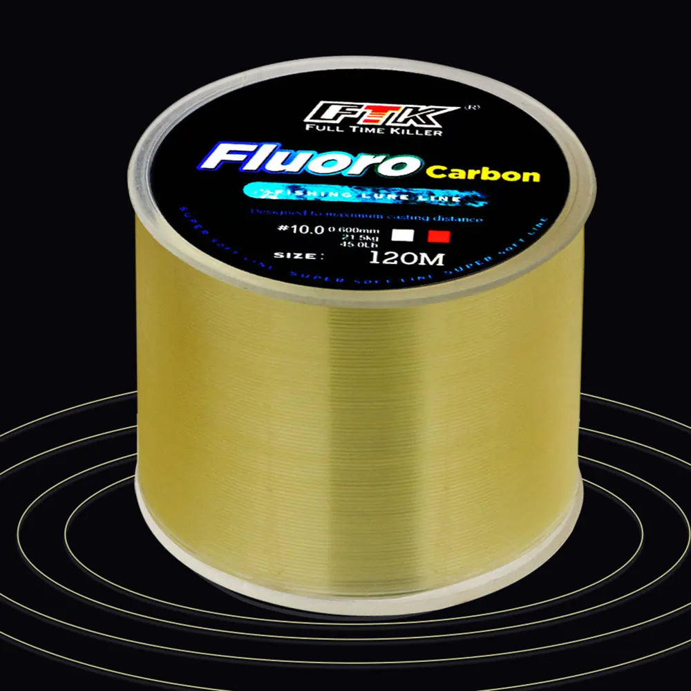 Línea de Pesca Recubierta de Fluorocarbono – 120 m / 0,20–0,60 mm