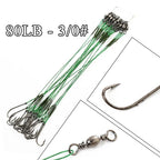 Bajos de Acero Antimordida con Anzuelo – 12–25 cm (20 uds.)