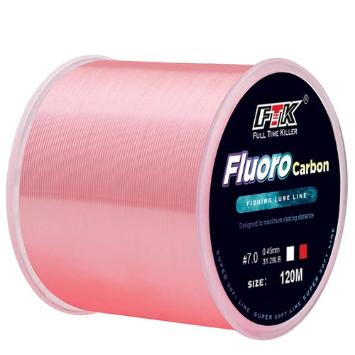 Línea de Pesca Recubierta de Fluorocarbono – 120 m / 0,20–0,60 mm
