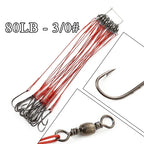 Bajos de Acero Antimordida con Anzuelo – 12–25 cm (20 uds.)