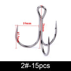 Anzuelos Triples de Acero al Carbono 3/0#–14# – Pack 10/20 uds.