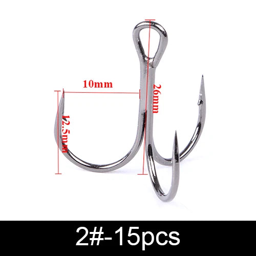Anzuelos Triples de Acero al Carbono 3/0#–14# – Pack 10/20 uds.