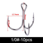 Anzuelos Triples de Acero al Carbono 3/0#–14# – Pack 10/20 uds.