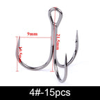 Anzuelos Triples de Acero al Carbono 3/0#–14# – Pack 10/20 uds.