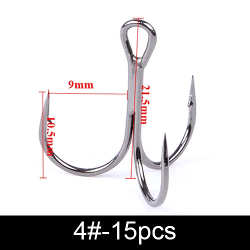 Anzuelos Triples de Acero al Carbono 3/0#–14# – Pack 10/20 uds.