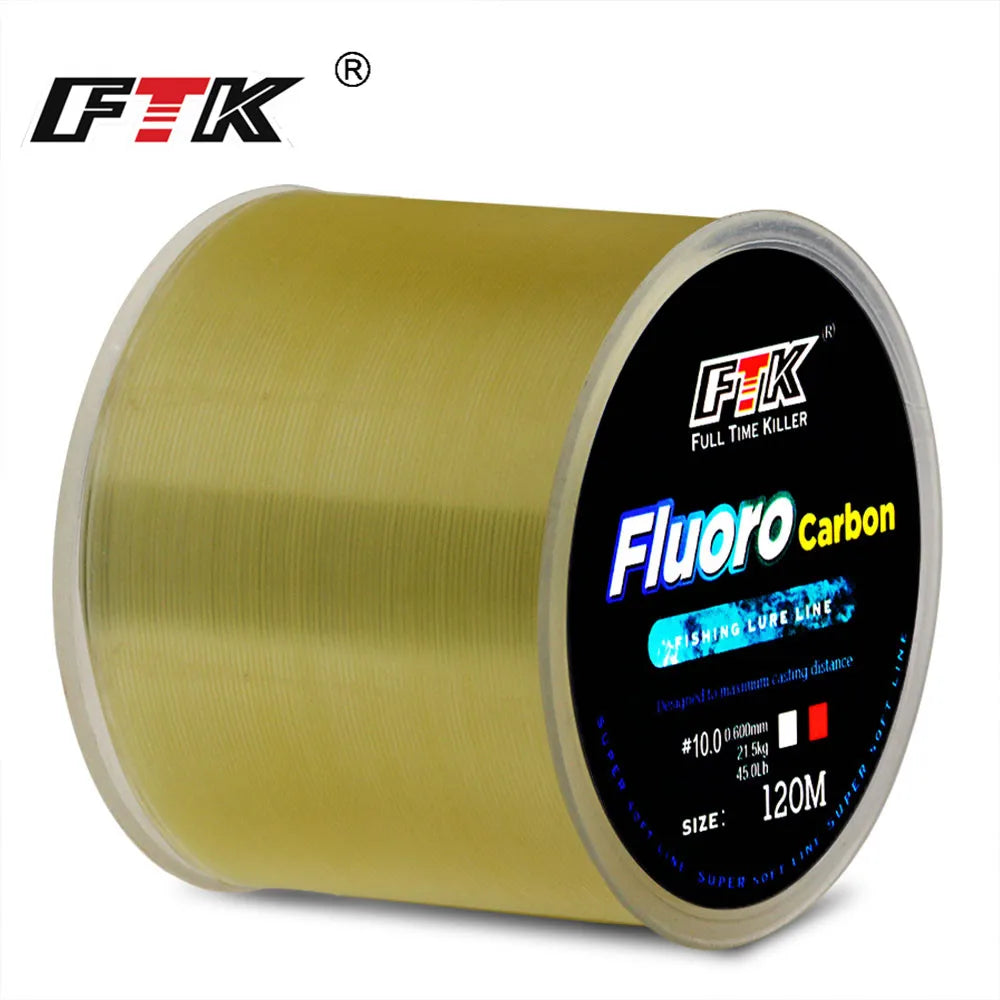 Línea de Pesca Recubierta de Fluorocarbono – 120 m / 0,20–0,60 mm