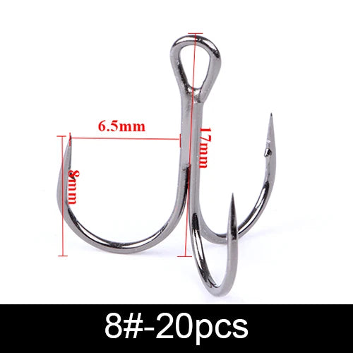 Anzuelos Triples de Acero al Carbono 3/0#–14# – Pack 10/20 uds.