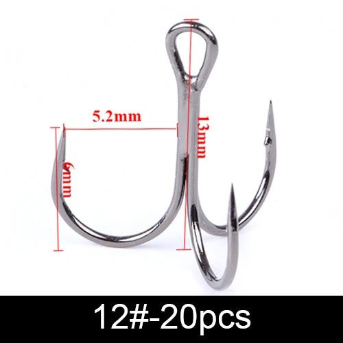 Anzuelos Triples de Acero al Carbono 3/0#–14# – Pack 10/20 uds.