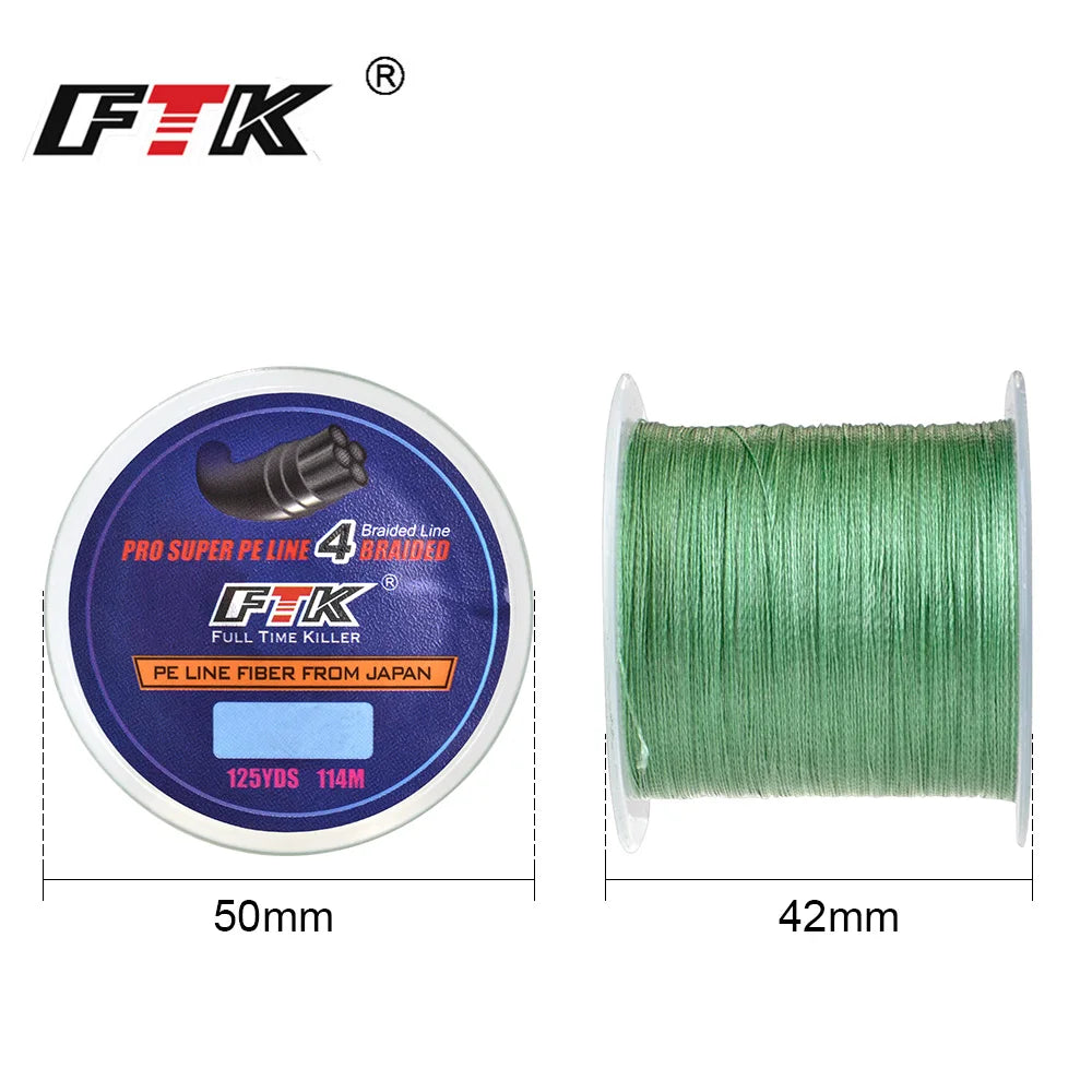 Línea Trenzada PE Multifilamento – 114 m / 0,10–0,40 mm