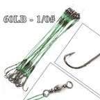 Bajos de Acero Antimordida con Anzuelo – 12–25 cm (20 uds.)