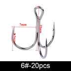 Anzuelos Triples de Acero al Carbono 3/0#–14# – Pack 10/20 uds.