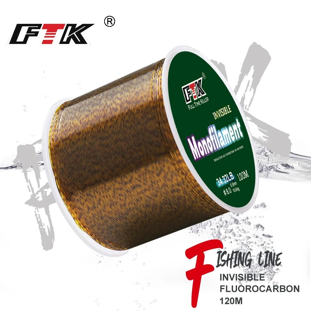 Línea de Pesca Recubierta de Fluorocarbono – 120 m / 0,20–0,60 mm