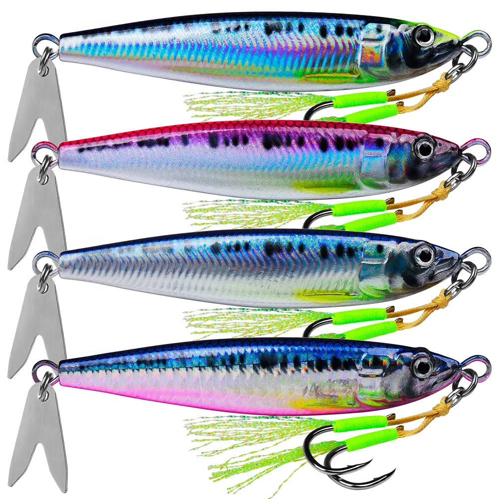 Jig Metálico Slow Sinking con Spinner