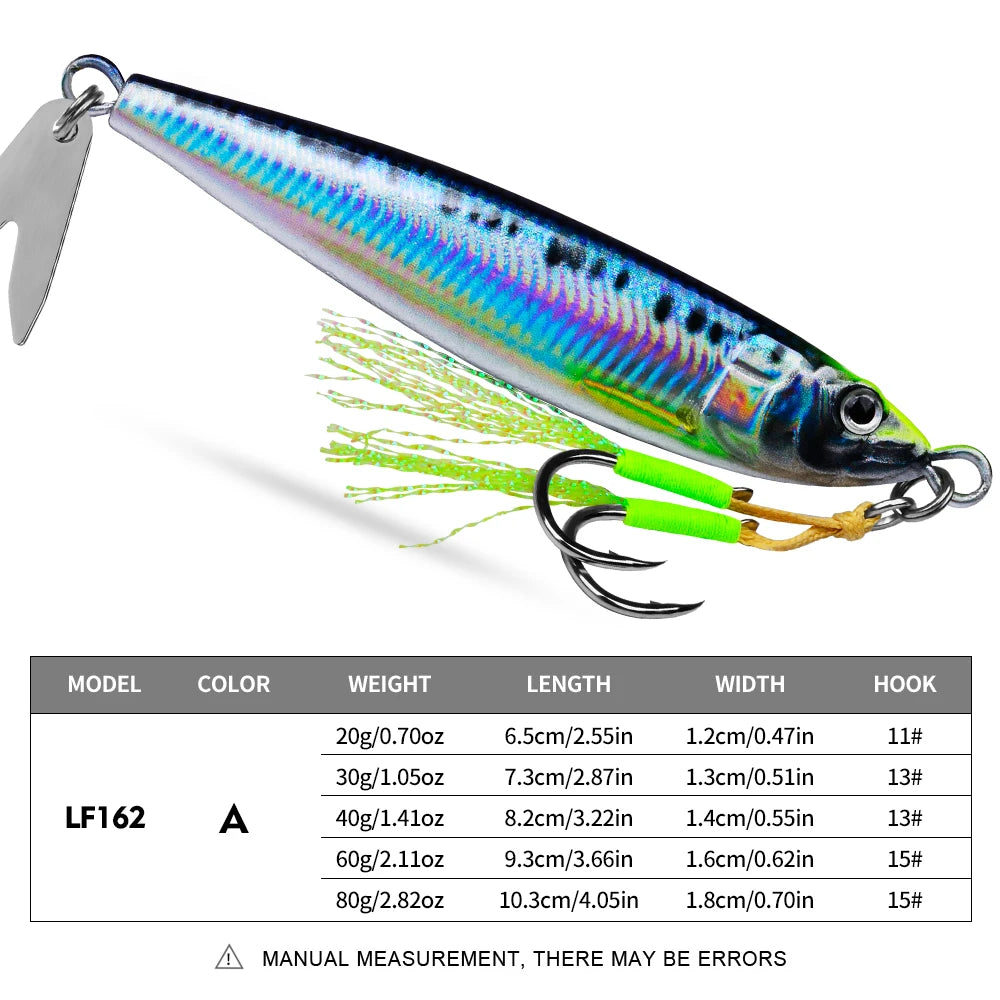 Jig Metálico Slow Sinking con Spinner