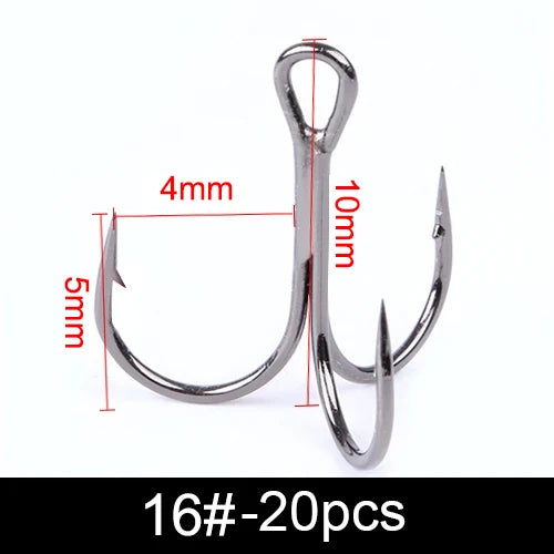 Anzuelos Triples de Acero al Carbono 3/0#–14# – Pack 10/20 uds.
