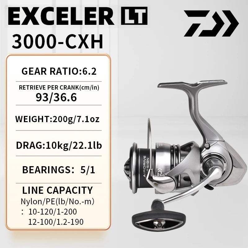 DAIWA Exceler CS LT 2024 – Carrete Spinning 1000–6000