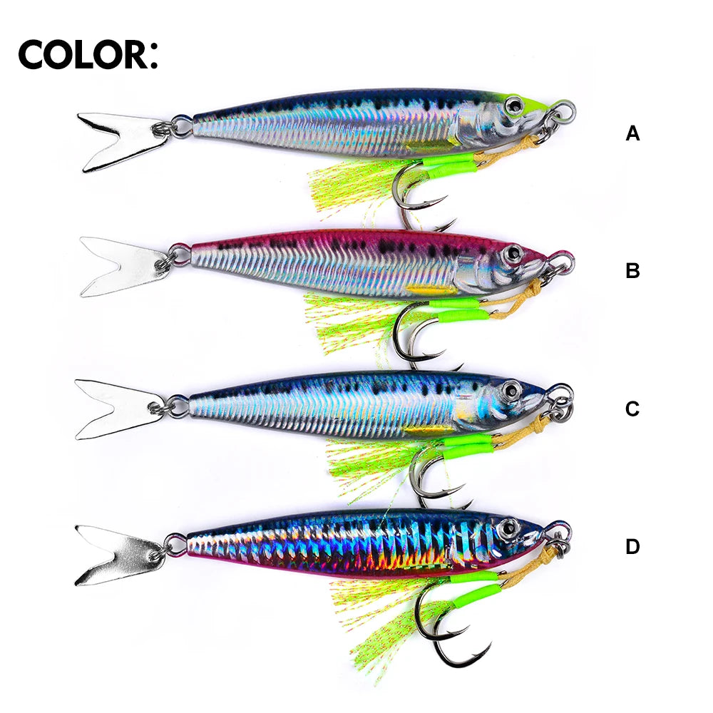 Jig Metálico Slow Sinking con Spinner