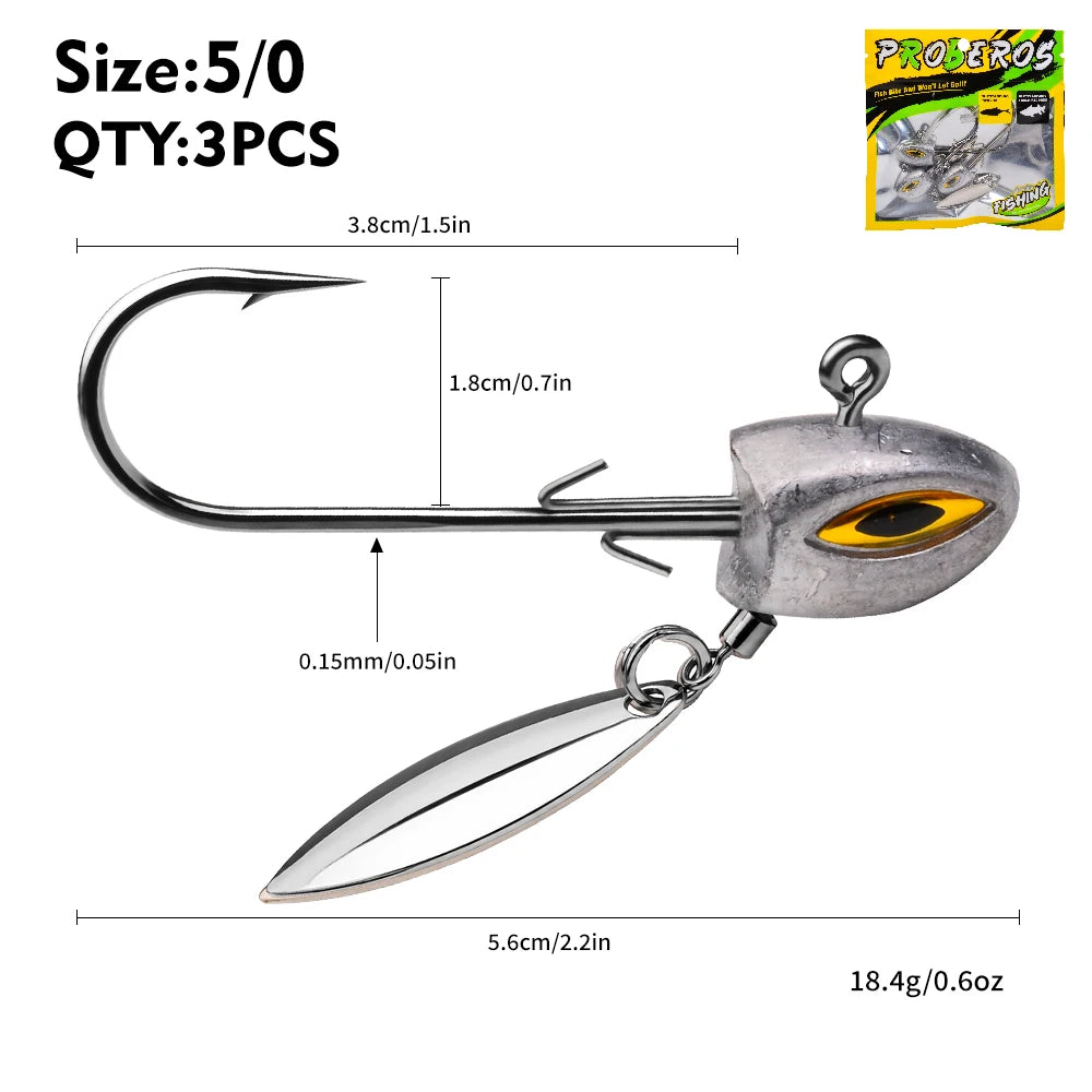 Jig Head con Spinner – Pack 3 uds.