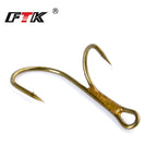 Anzuelos Dobles Dorados con Púas 1#–8# – Pack 20 uds.
