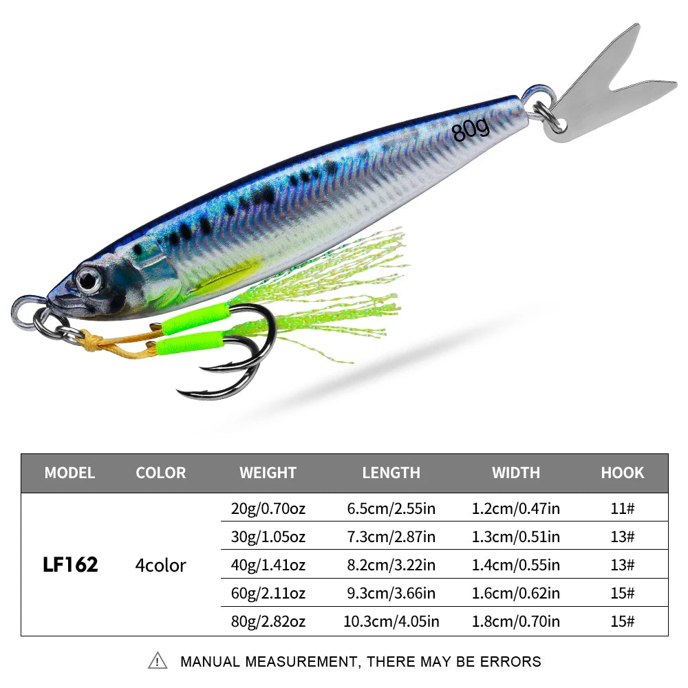 Jig Metálico Slow Sinking con Spinner