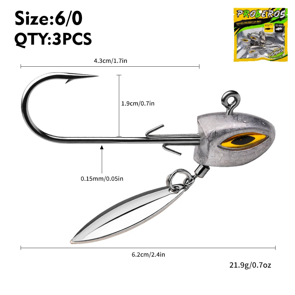 Jig Head con Spinner – Pack 3 uds.