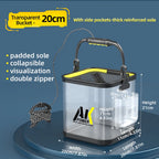 Cubo de Pesca Plegable Transparente para Cebo Vivo