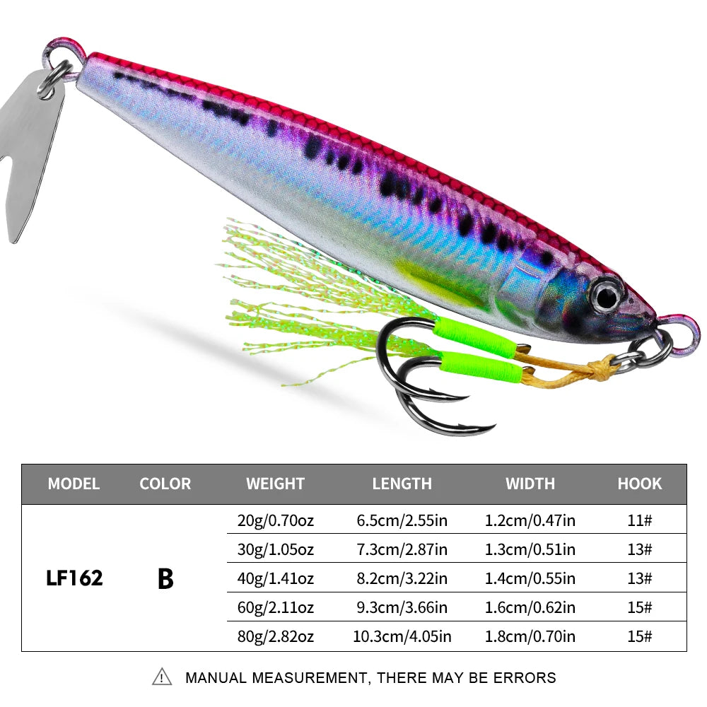 Jig Metálico Slow Sinking con Spinner
