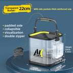 Cubo de Pesca Plegable Transparente para Cebo Vivo