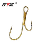 Anzuelos Dobles Dorados con Púas 1#–8# – Pack 20 uds.