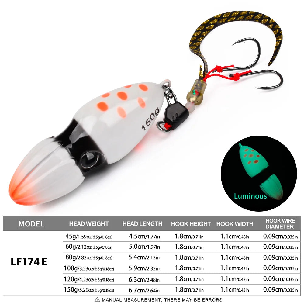Jig Deslizante Tipo Calabaza – Luminoso con Falda