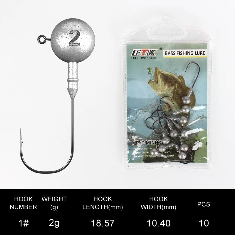 Cabezas Plomadas Jig Head – 1,75–120 g (10 uds.)
