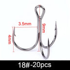 Anzuelos Triples de Acero al Carbono 3/0#–14# – Pack 10/20 uds.