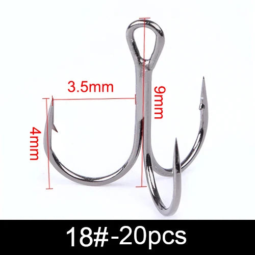 Anzuelos Triples de Acero al Carbono 3/0#–14# – Pack 10/20 uds.