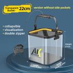Cubo de Pesca Plegable Transparente para Cebo Vivo