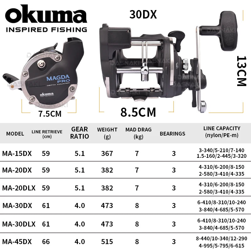 OKUMA Magda DT – Carrete de Curricán