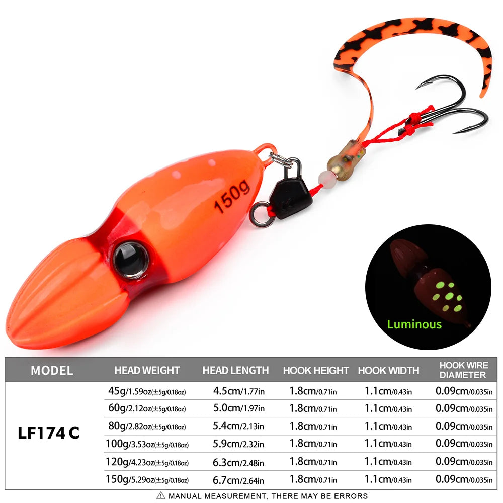 Jig Deslizante Tipo Calabaza – Luminoso con Falda