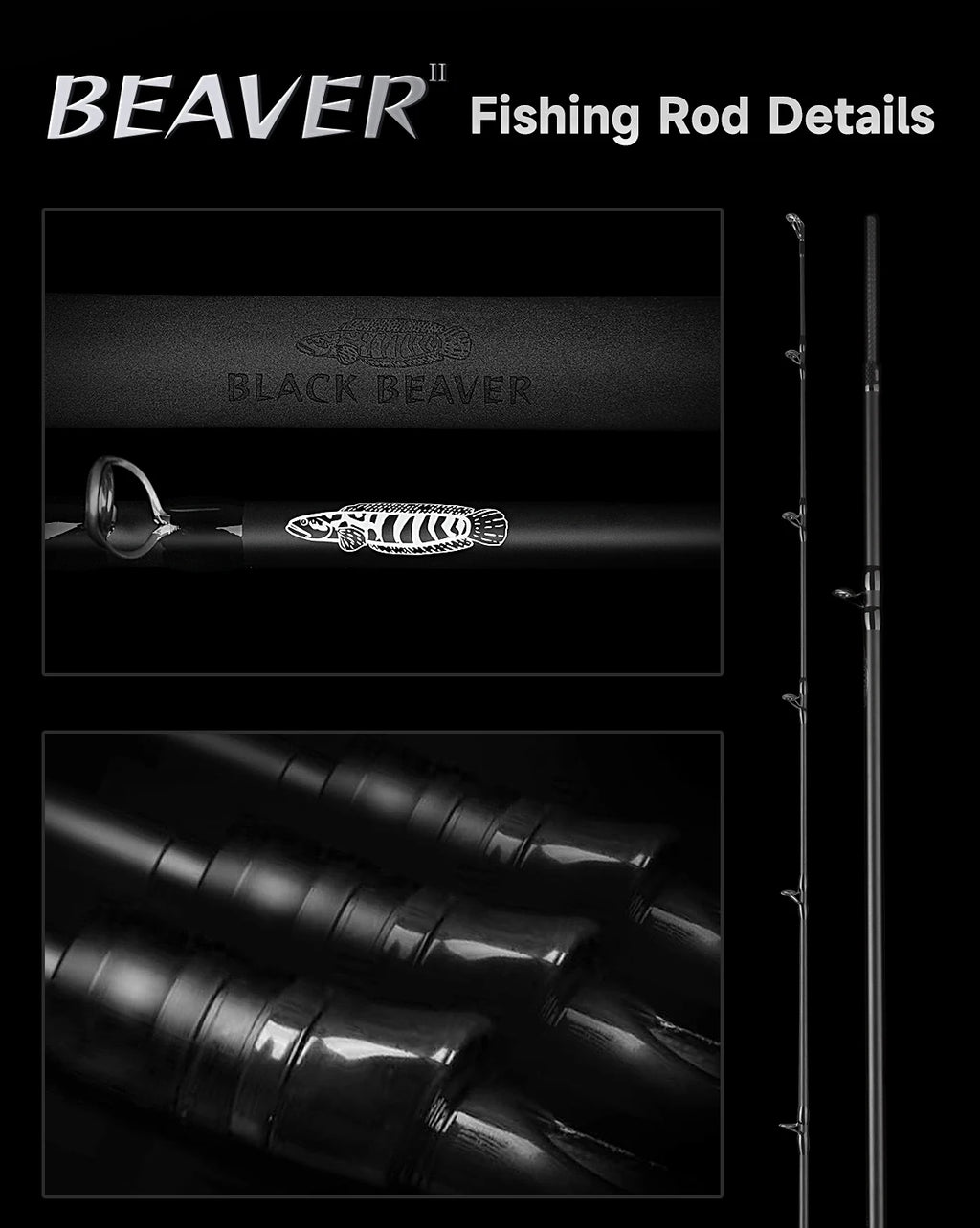 HANDING Black Beaver II – Caña Casting Fuji