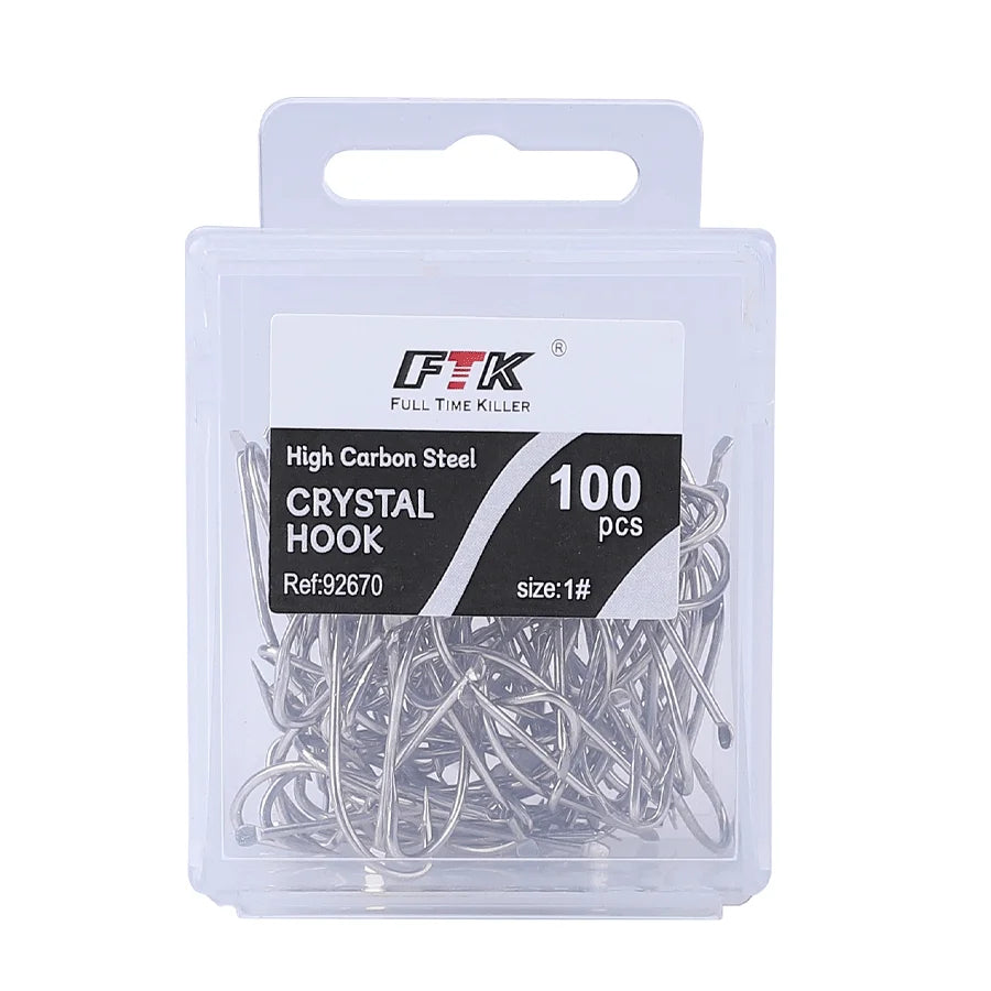Anzuelos de Caña Larga 1#–10# – Pack 100 uds.