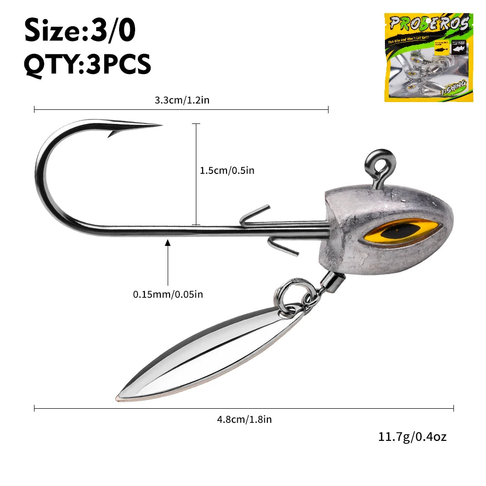 Jig Head con Spinner – Pack 3 uds.