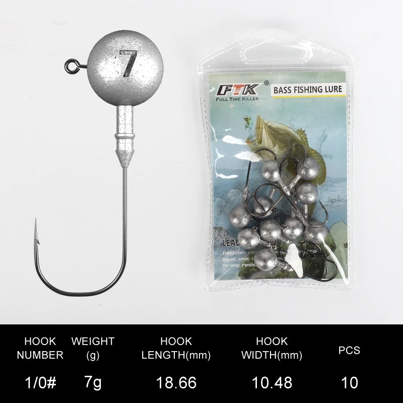 Cabezas Plomadas Jig Head – 1,75–120 g (10 uds.)