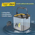 Cubo de Pesca Plegable Transparente para Cebo Vivo
