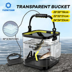 Cubo de Pesca Plegable Transparente para Cebo Vivo