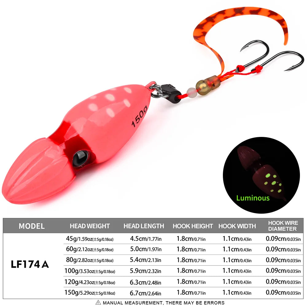 Jig Deslizante Tipo Calabaza – Luminoso con Falda