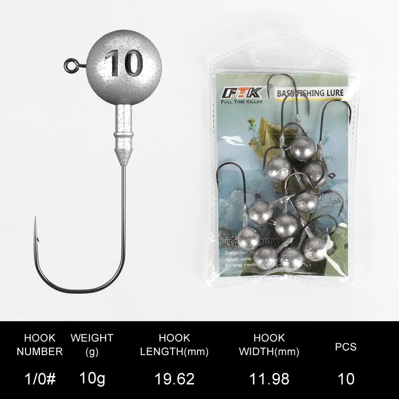 Cabezas Plomadas Jig Head – 1,75–120 g (10 uds.)