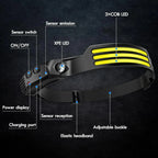 Linterna Frontal LED COB Recargable – 1200 mAh