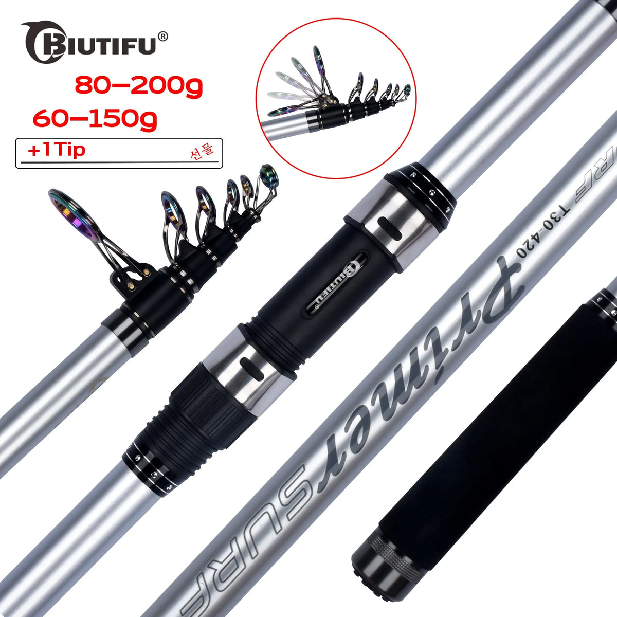 BIUTIFU Surf One-Two – Caña Telescópica Surfcasting 3,9–5,3 m